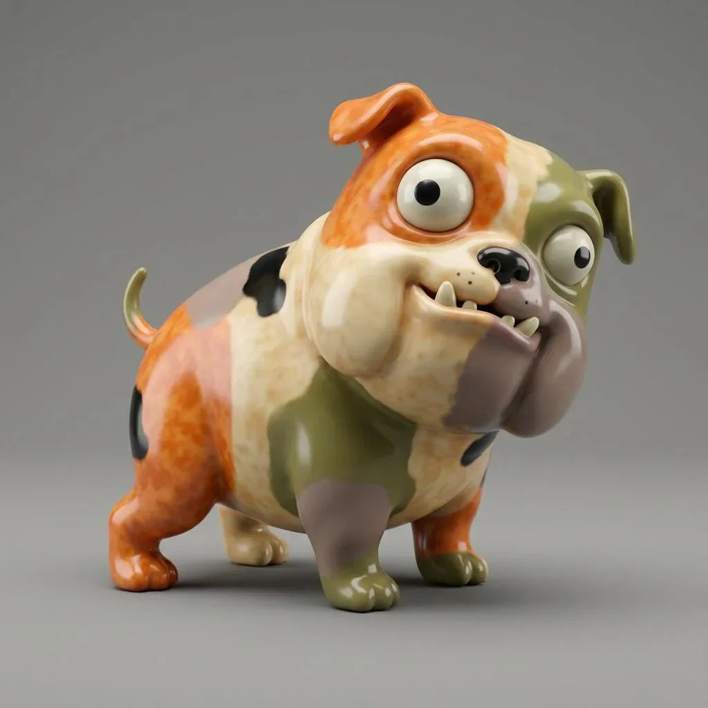 Bunte Hundeskulptur "Fridolin" – Ihr einzigartiges 3D-Kunstobjekt - 3D Memories