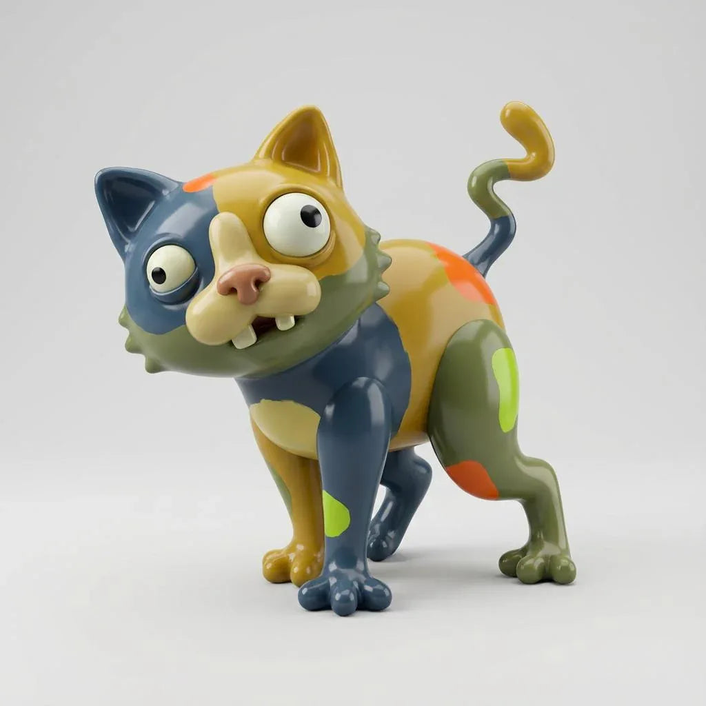 Luna, die bunte Katzenfigur - 3D Memories