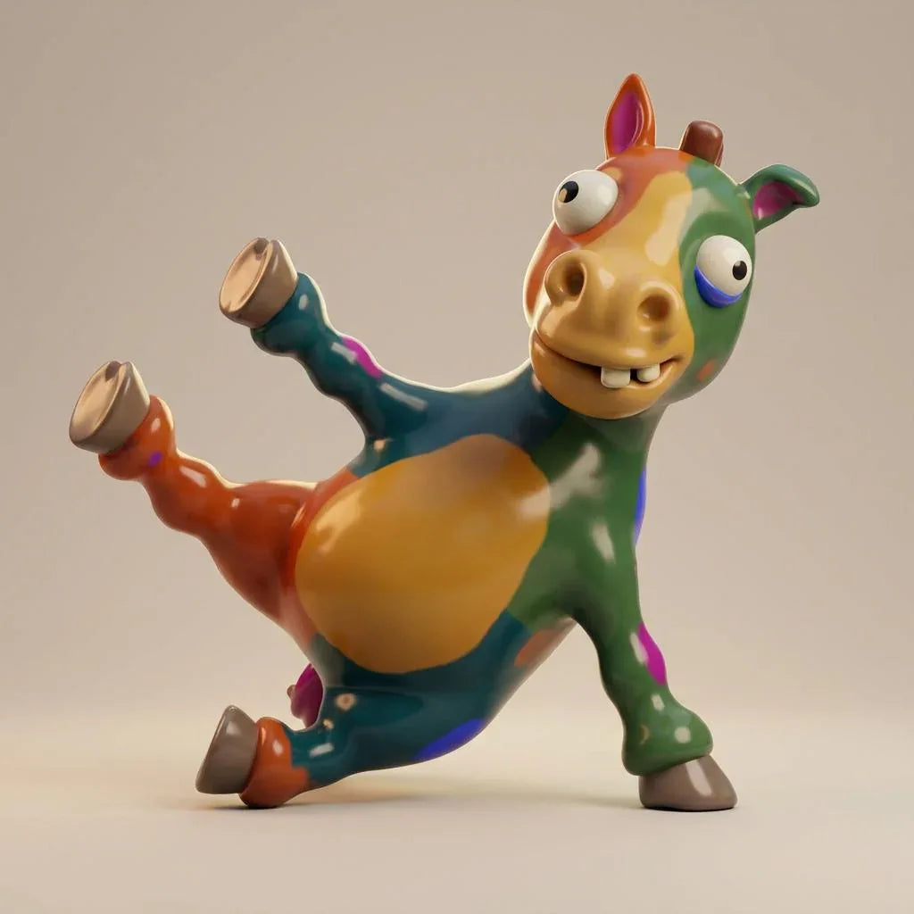 Buntes Pferd 'Farbflitz' – Ihr einzigartiges 3D-Kunstobjekt - 3D Memories