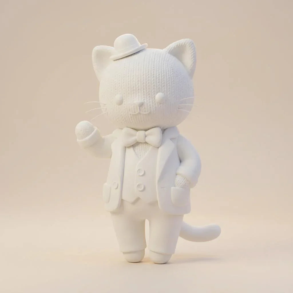 Sir Miezington – elegante Katzenfigur als 3D-Kunstobjekt | 3D‑Memories - 3D Memories